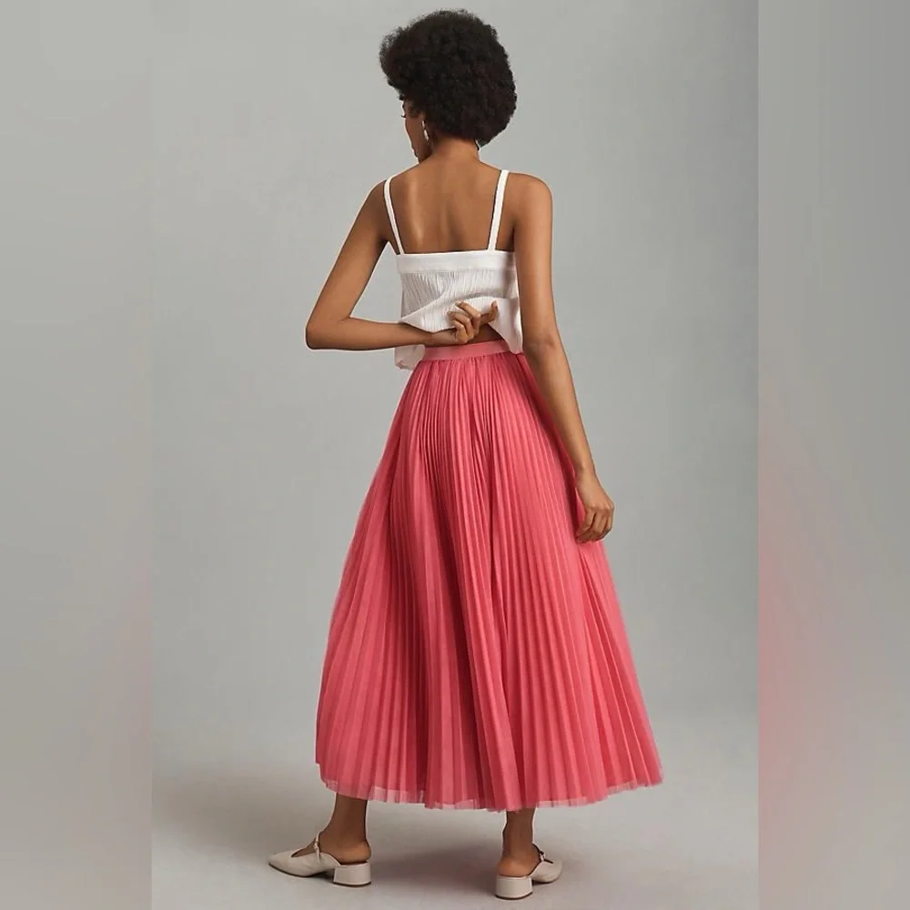 Anthropologie Hutch Pleated Tulle Midi Skirt - Picture 5 of 15